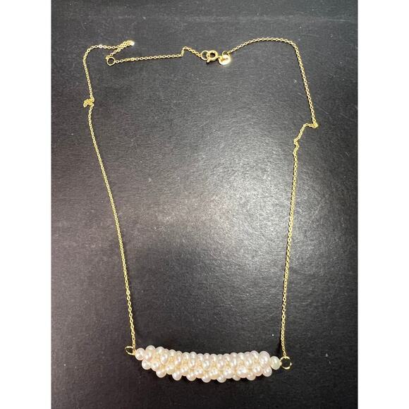 Cultured Freshwater Pearl Gold Over Sterling Silver Necklace - Picture 4 of 11
